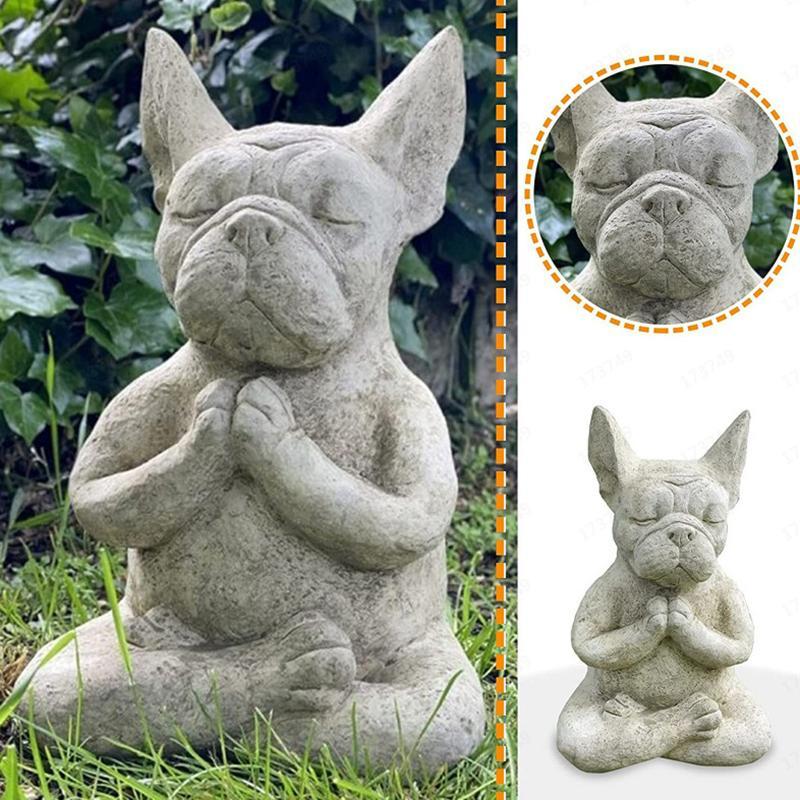 Resina Artesanato Buda Meditação Sapo Cão Gato Estátua Arte Animal Yoga Estatueta Jardim Escultura Ao Ar Li