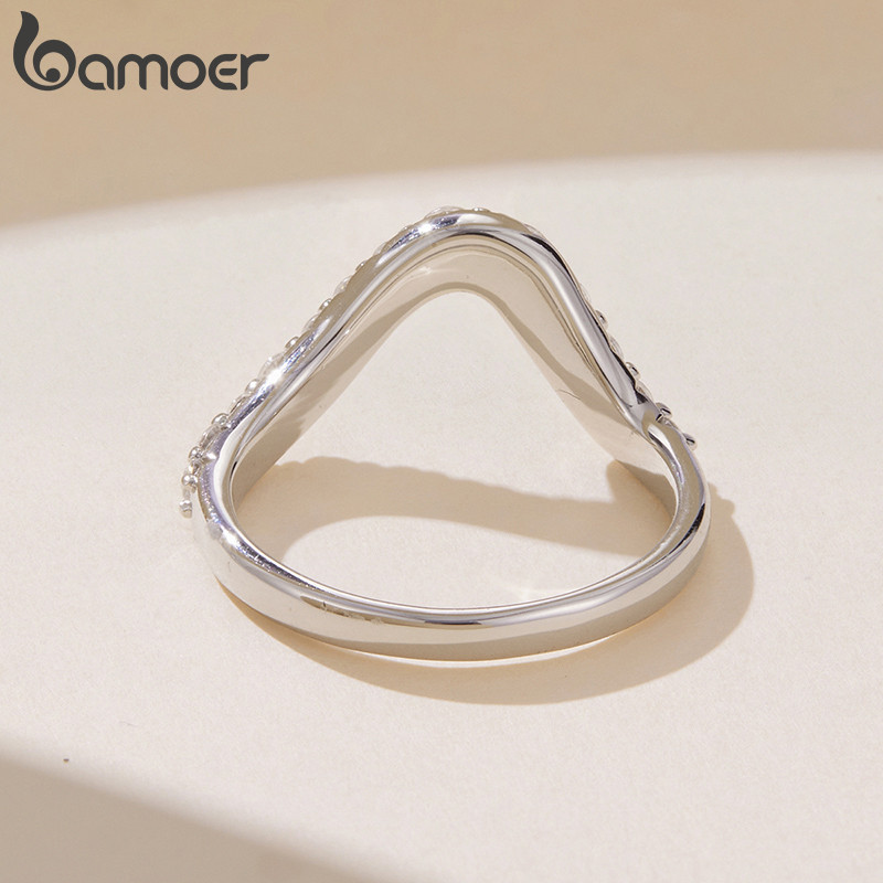 Bamoer Ring Wave Design Moda Joias Presentes Para Mulheres — imagem 2 de 2