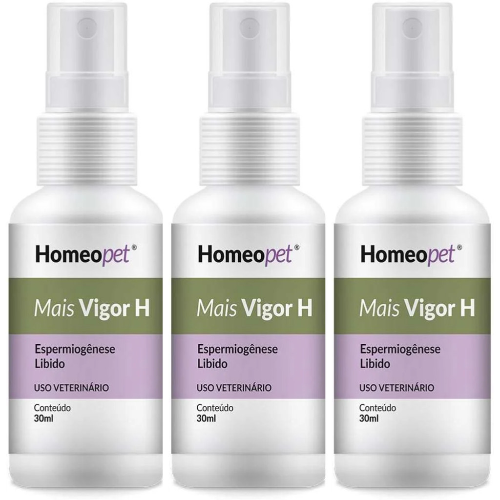 Kit 3 Mais Vigor H Reprodutor Canino Felino Fertilidade Natural