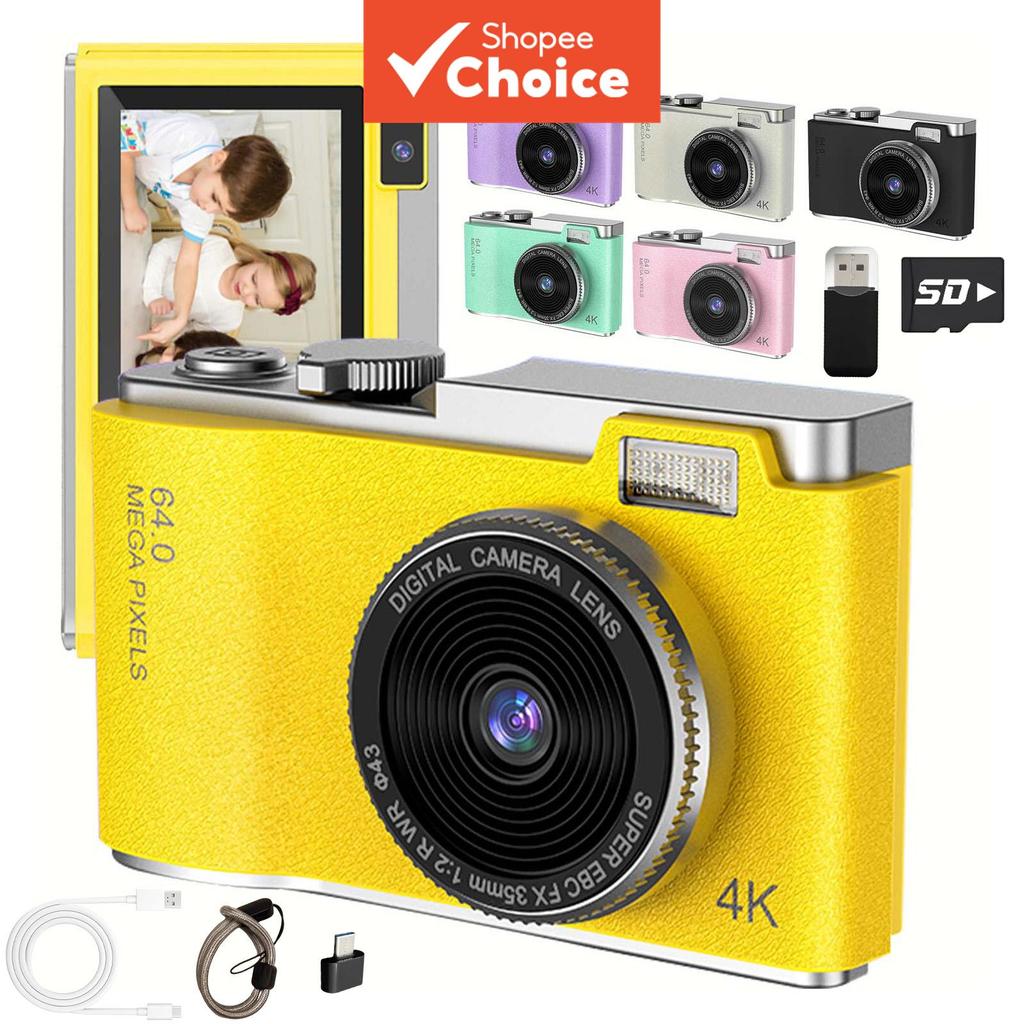 Câmera Digital Compacta Multiuso Painel de Visão de 2,4 pol. Lente com Autofoco 48MP Foto Viva 1080P Gravação de Filme