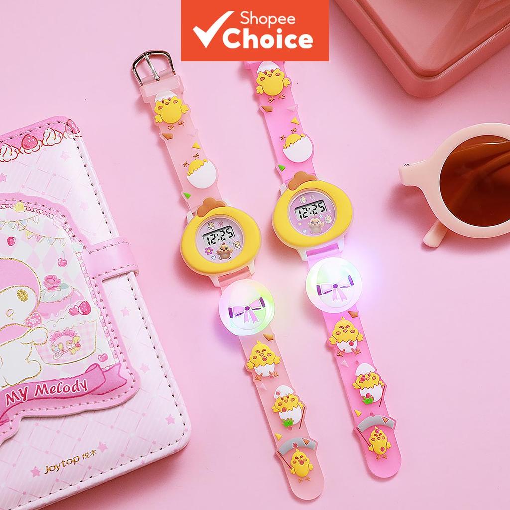 Relógio Infantil Digital LED De Pintinho Fofo , Brilho , Pulseira De Desenho Animado , Presente De Brinquedo Para Menina