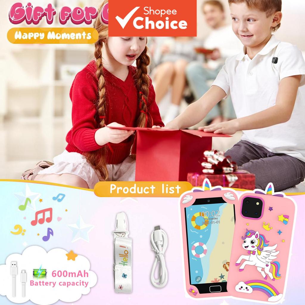 Smartphone de Aprendizagem Infantil, Tela de 4 Polegadas, Presente Educacional para Pré-Escola de 5 a 11 Anos, Câmera de