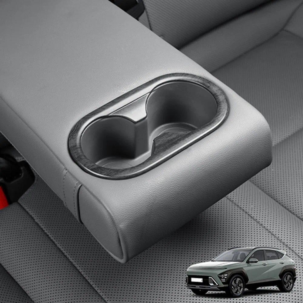 Estilo Do Carro Traseiro Suporte De Copo De Água Quadro Capa Decorativa Adesivo Para Hyundai Kona 2024 interior Acessóri