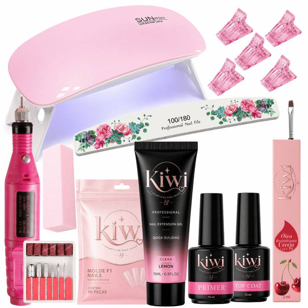 Kit polygel Cabine Coelho Panda Unhas Alongamento manicure Poli Gel Top Coat primer