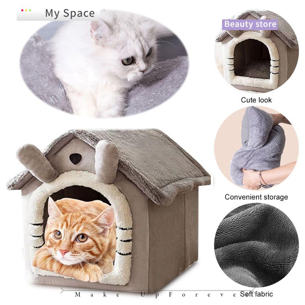 MY Cama De Gato Cinza Inverno Quente Casa Gatinho Ninho De Cachorrinho