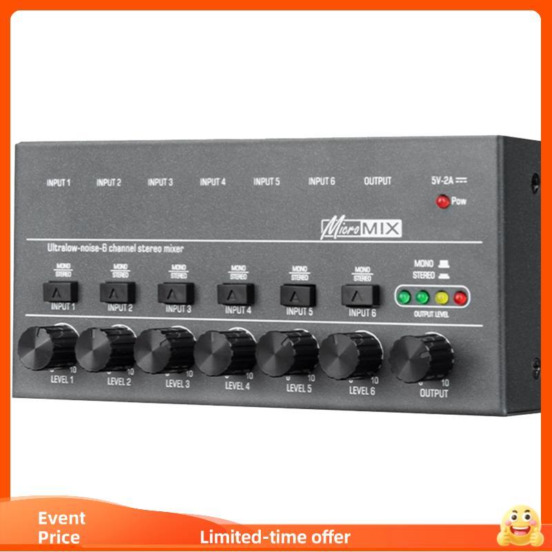 Mixer De Som Estéreo Profissional Karaokê De 6 Canais Áudio De Ruído Ultra Baixo