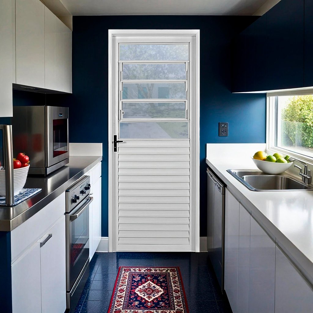 Porta de Aço Laminada Mista Horizontal 215x65cm Minas Sul MGM Abertura Direita Branco Direita