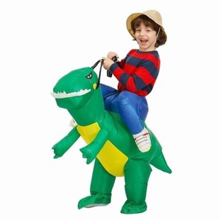 Fantasia inflável de dinossauro para crianças, adequada para o Halloween e o Natal, pode ser enviada por transporte aére