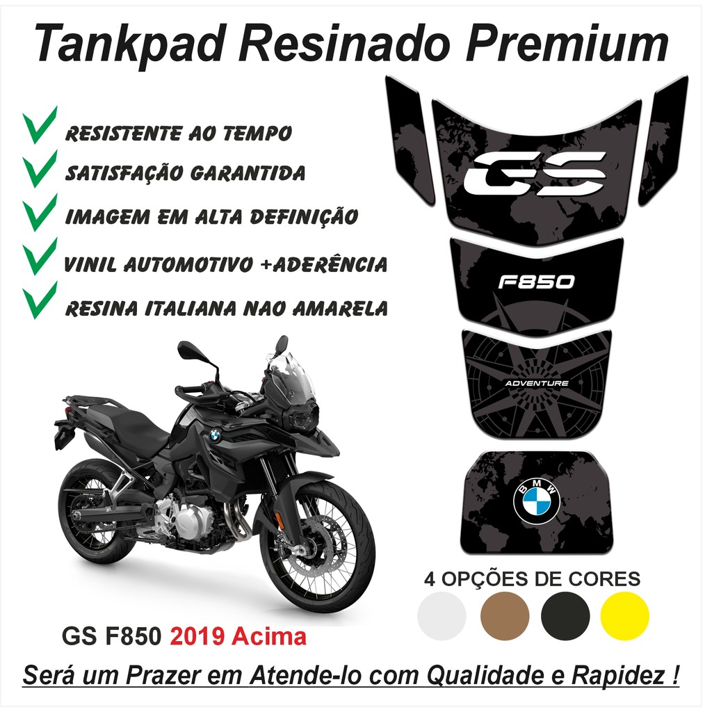 Adesivo Protetor de Tanque 3d Resinado Para Moto Bmw Gs F850 Adventure / Rally / 40 Anos