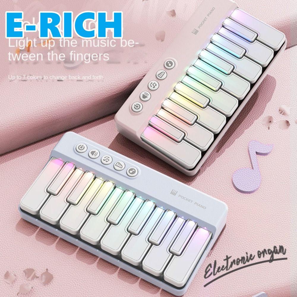 Brinquedo De Piano Eletrônico ERICH1 , Mini Teclado Elétrico Multifuncional Para Aprendizagem De Música , Com Partitura