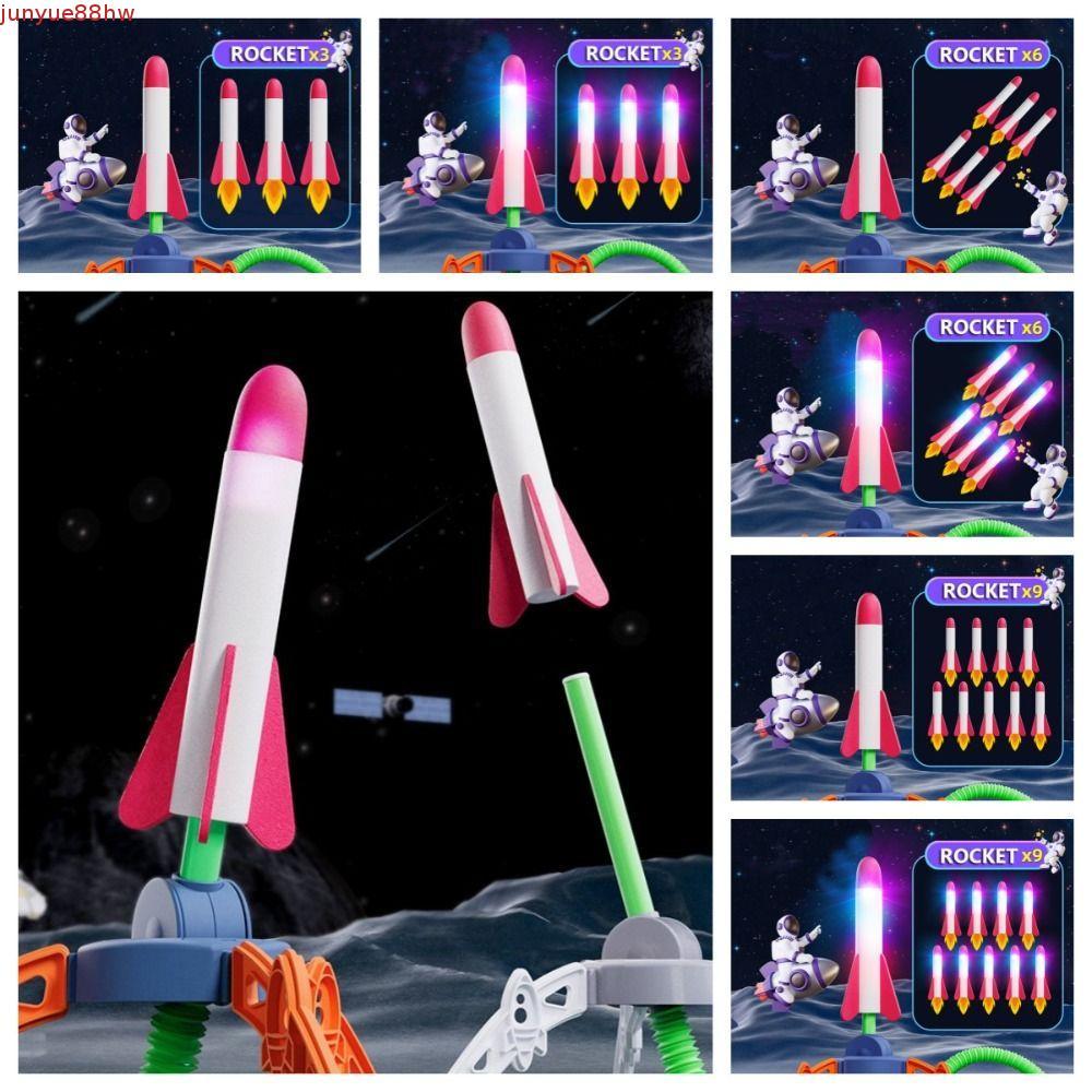 JUNYUE Stomp Rocket Toy , Lançador De Foguetes De Espuma Com Bomba De Pé , Jogo Interativo Salto Plástico Luminoso Para