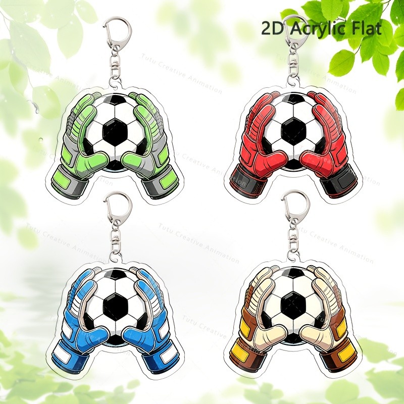 2D Plana Acrílico Luvas De Goleiro De Futebol Chaveiro Saco Charme Novidade Presente Para Fãs Amantes Dos Esportes