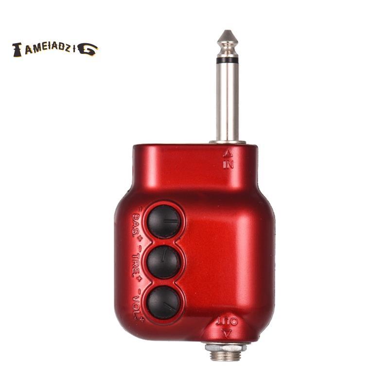 [Entrega Rápida T] Mini Pré-Amplificador De Guitarra Plugue De 6.35 Mm Com Controle De Volume EQ Agudo Acessórios Para A