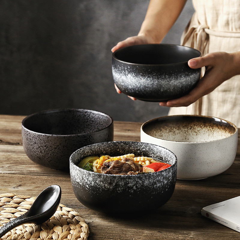 Tigela de cerâmica estilo japonês Tang San de 6,5 cm com tampa, tigela de arroz para restaurante, tigela de salada, tige