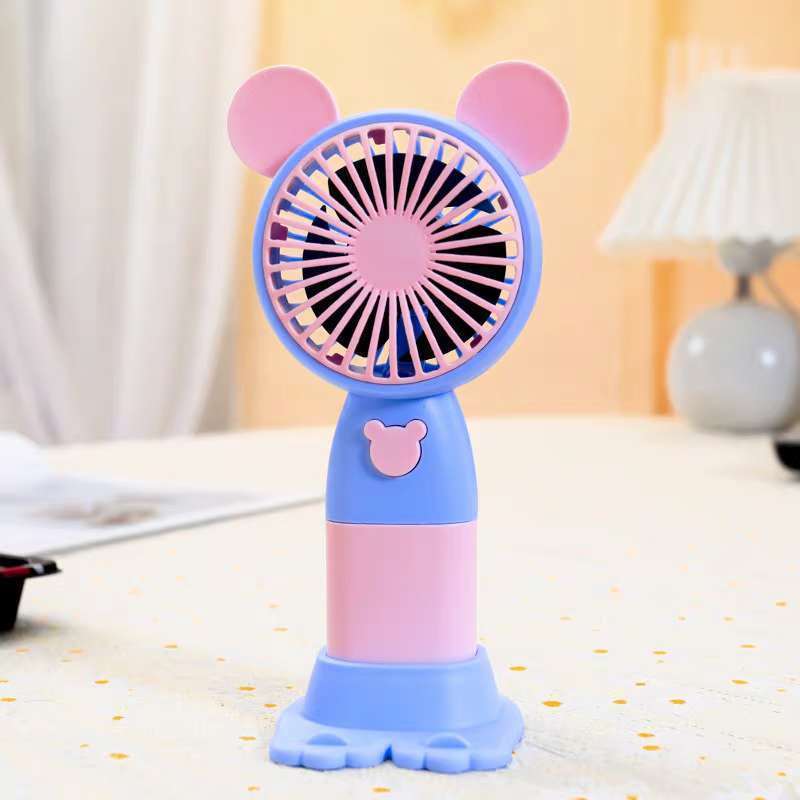 Mini Ventilador De Mao Portatil Recarregavel USB Com Suporte Para Mesa Escritorio Ventilador Recarregavel Mini Fofo