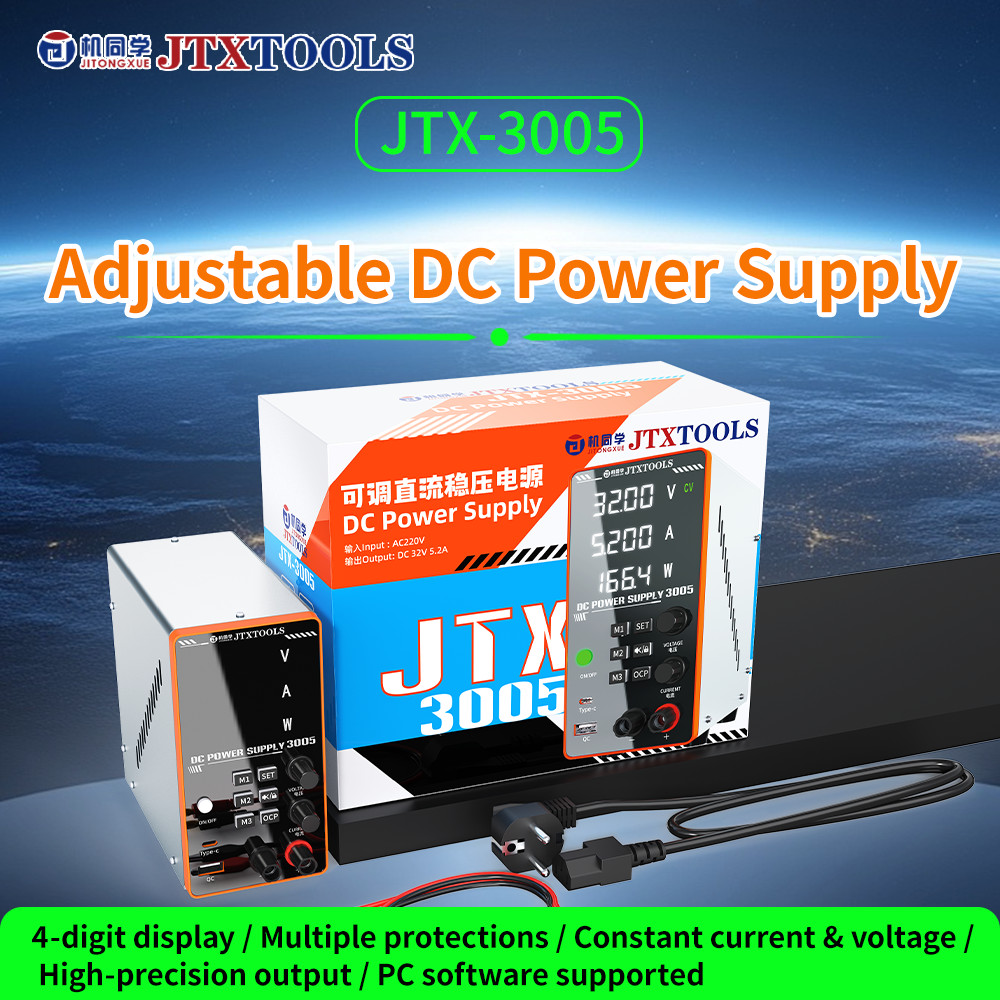 Fonte De Alimentação DC Ajustável JTX 3005 0 32V 5 2A 166W 4 Dígitos De Alta Precisão Software Para PC Ferramentas De Re