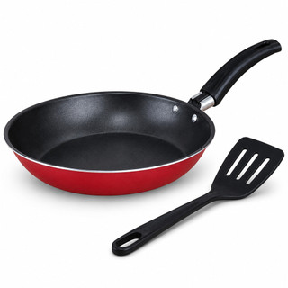 Frigideira Francesa 18 cm Antiaderente Teflon Vermelha com Espátula