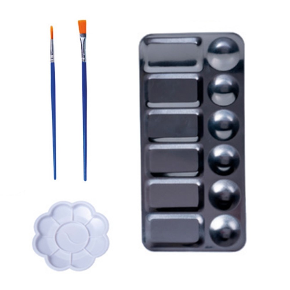 Kit Pintura 2 Godês + 2 Pinceis Yin's Para Uso Escolar, Hobby e Artesanato