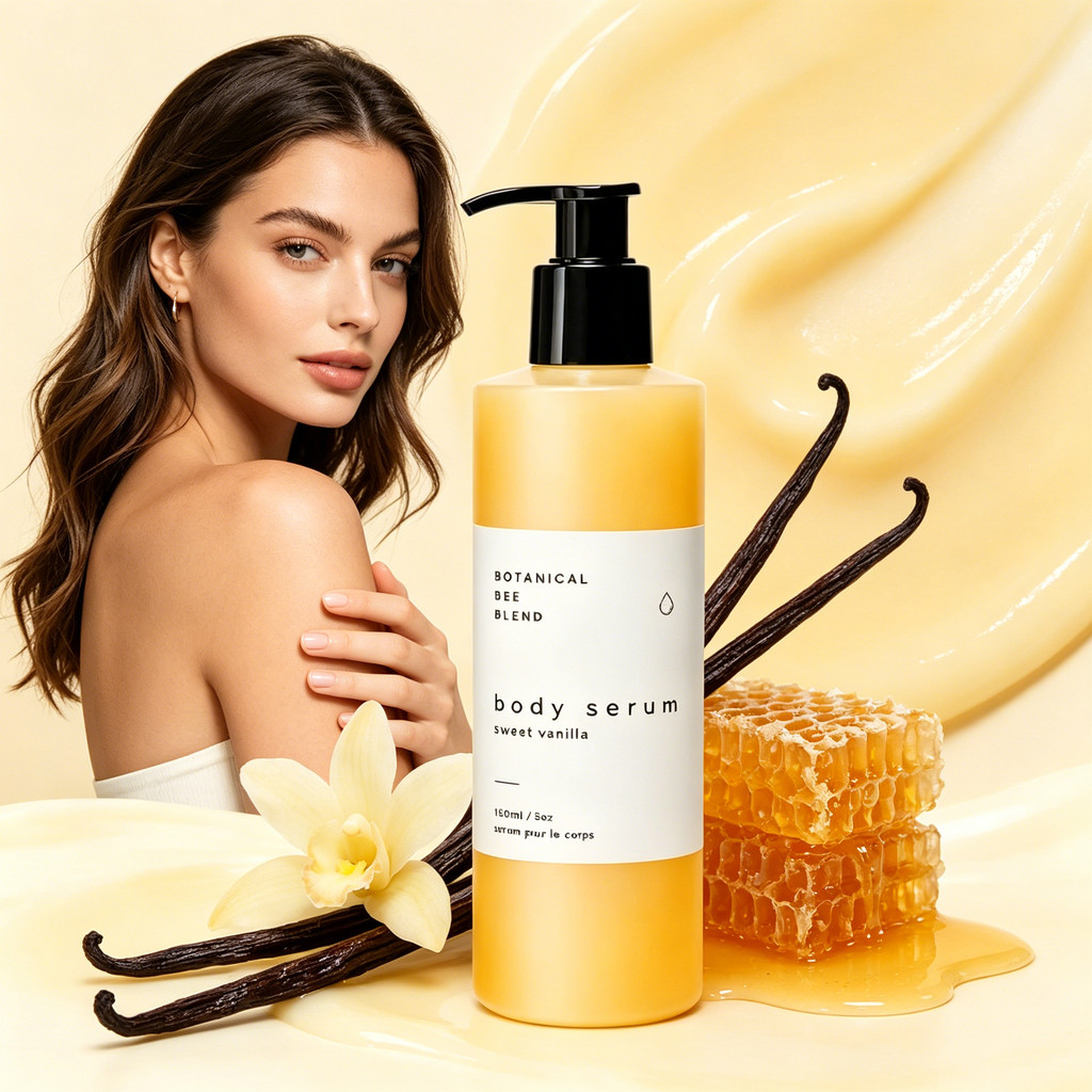 Botanical Bee Blend Body Serum Sweet Vanilla 150ml Loção Corporal Nutritiva Hidratante Natural Para Pele Macia E Lisa [X