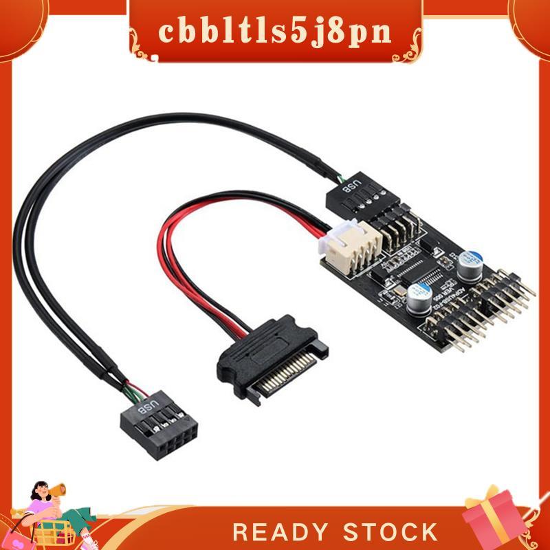 Prosperityuscbbltls5j8pn Conector USB De 9 Pinos 1 A 2 Cabo De Extensão HUB 2.0 Adaptador De Cabeçote Com Alimentação SA