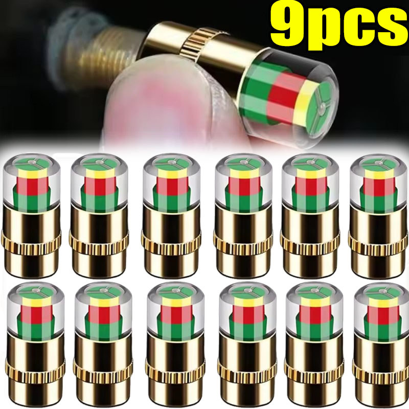 Indicador De Pressão De Pneu De Carro Com Núcleo De Cobre-Sensor De Alarme De Monitoramento-Tampas De Aviso Dos Pneus-Fe