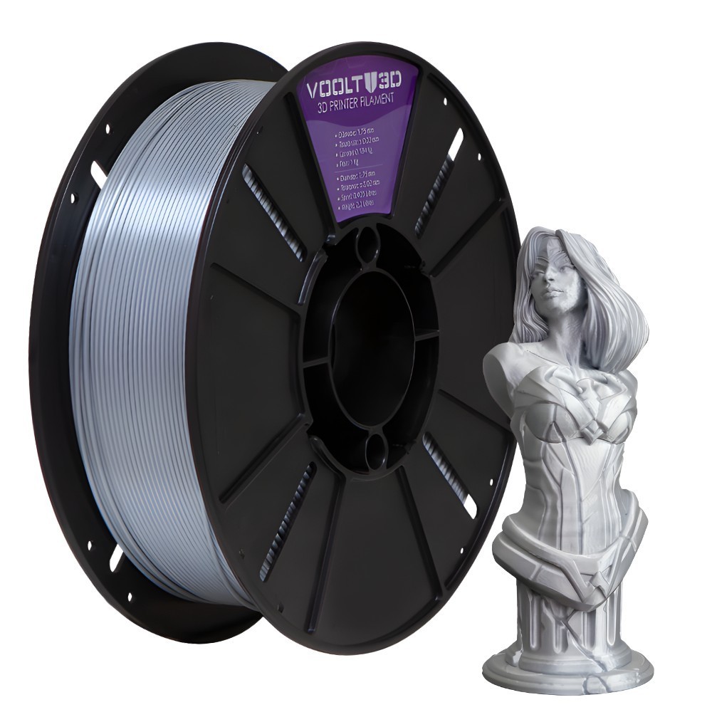 Filamento Impressão 3D Voolt Pla V-Silk Aluminio 1Kg