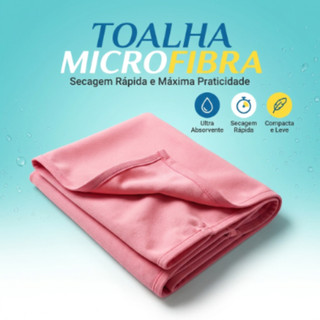 Toalha De Microfibra Esportiva 130 X 80cm De Natação Rosa Ou Azul