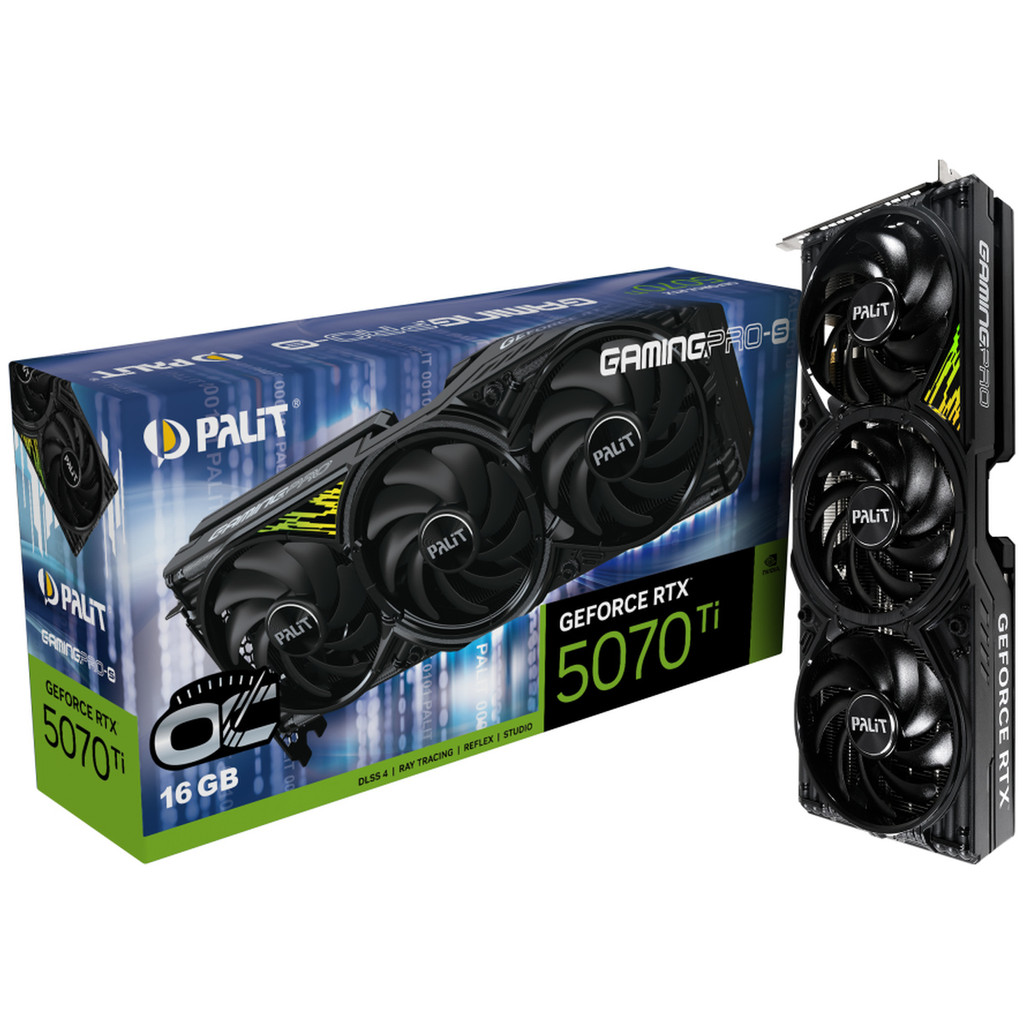 Placa de Vídeo Palit GeForce RTX 5070 Ti OC GamingPro-S, 16GB, GDDR7, 256-bit, NE7507TS19T2-GB2031U