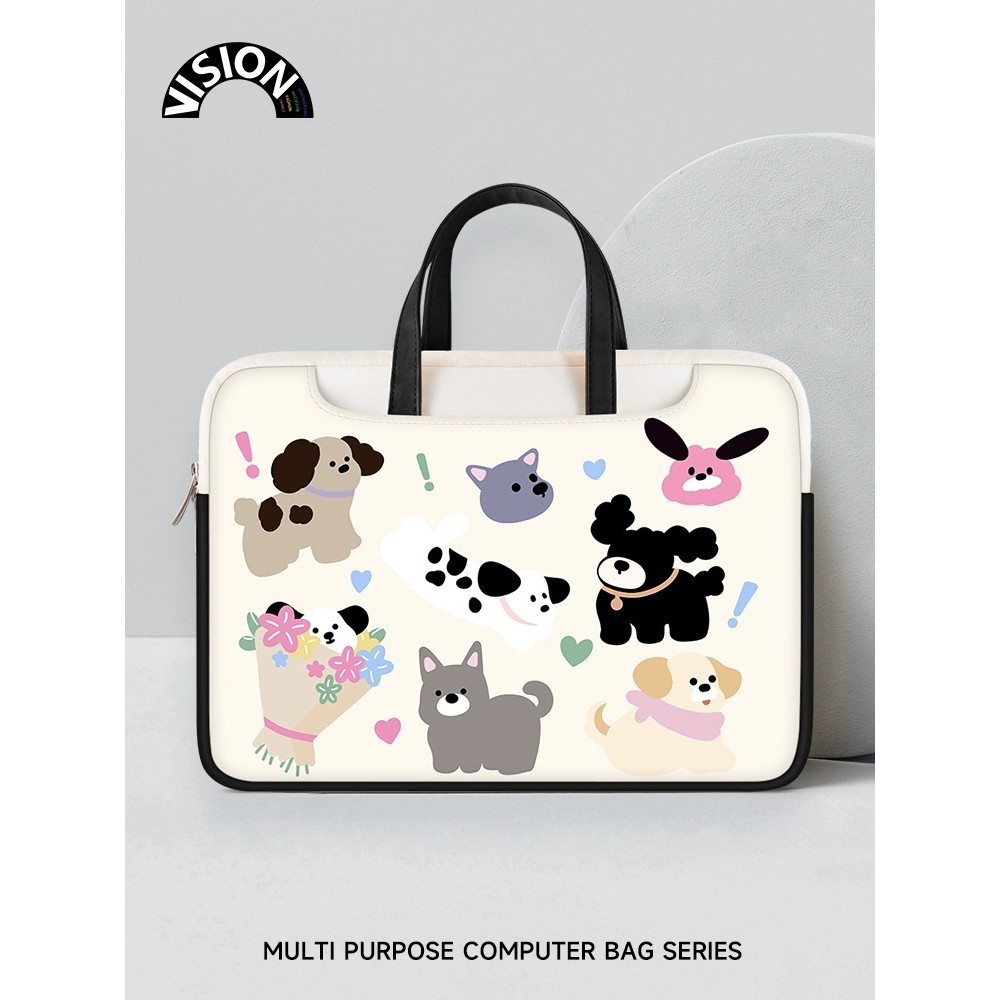V-SION Ilustração Filhote de Cachorro Bolsa para Laptop Senhoras Novo Estilo Portátil Adequado para Apple macbook 15: 20