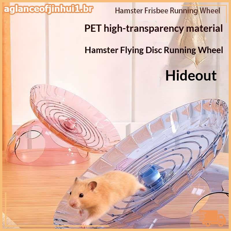 [AGBR] Hamster Disco Voador Correndo Roda Cinta Evitar Casa Urso Dourado Frisbee De Corrida Brinquedo Pequenos Supriment