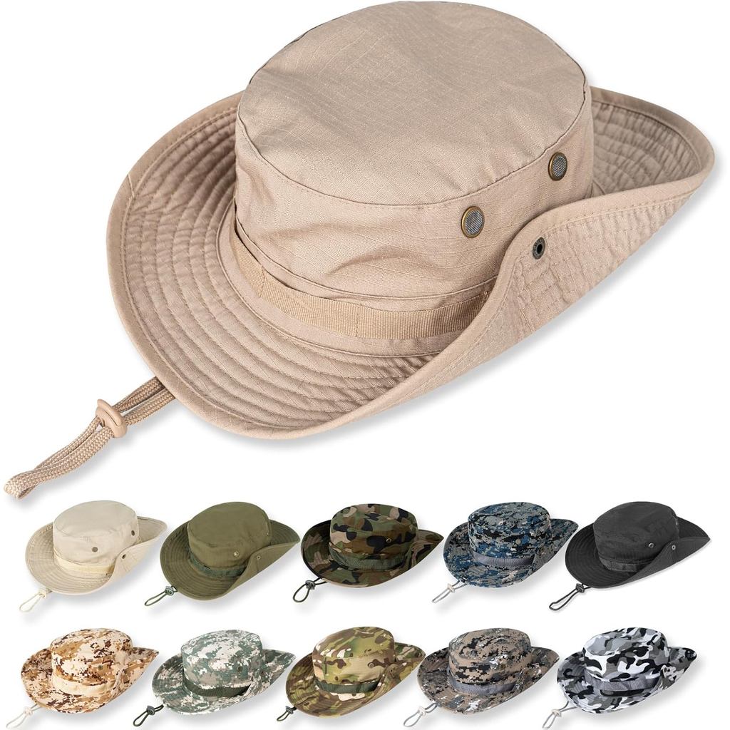 Chapéus de Sol para Homens e Mulheres, Chapéu Bucket com Proteção UV UPF 50+, Chapéu Boonie para Safari, Pesca, Caminhad