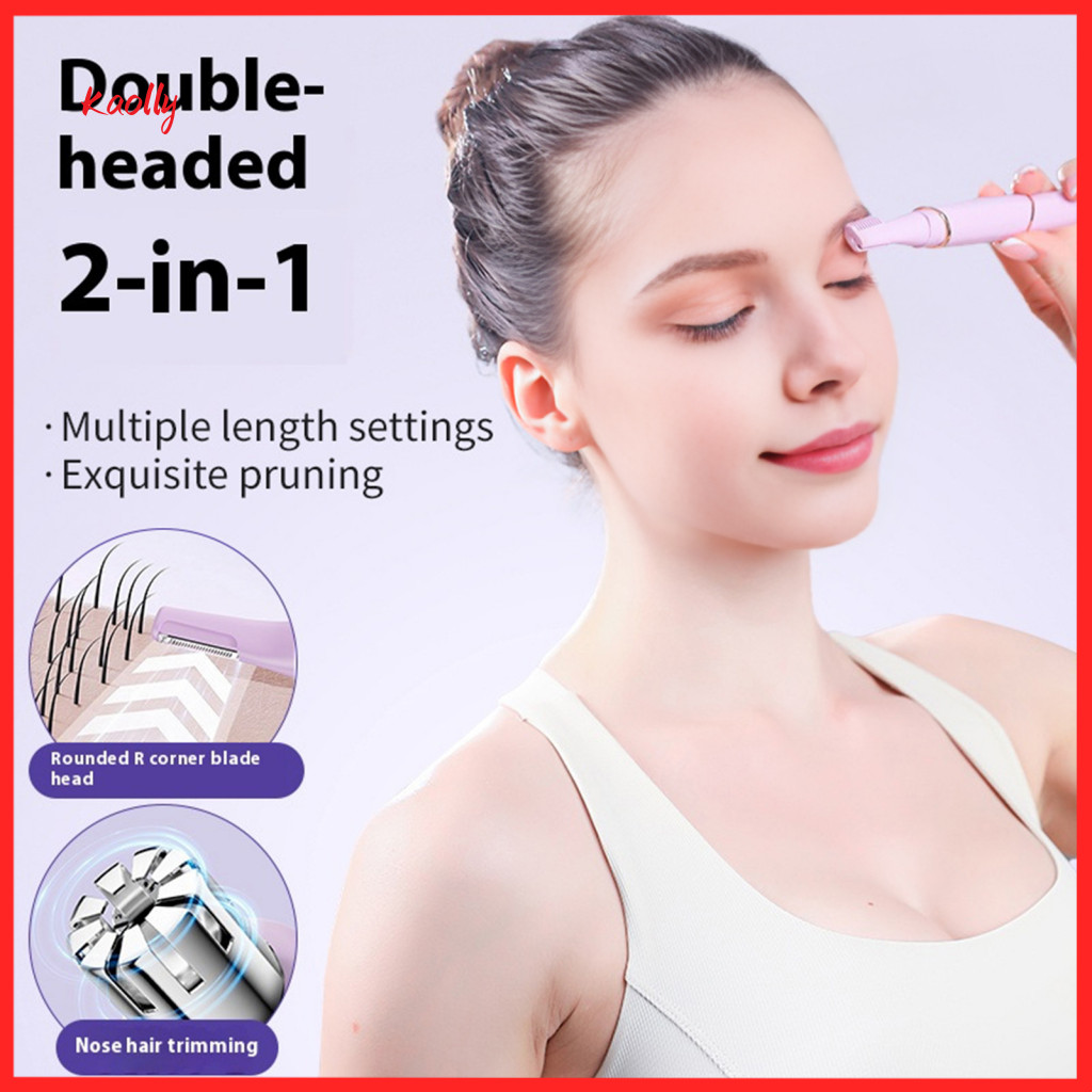 Ear and Nose Hair Trimmer Cordless Grooming Tool 2-in-1 Electric Eyebrow for Women Usb Rechargeable Portable Pain-free F