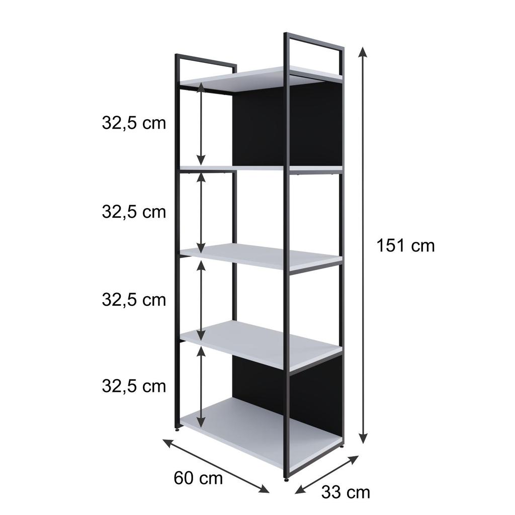 Estante C/05 Prateleiras 152x60x33cm C/Fundo Yon