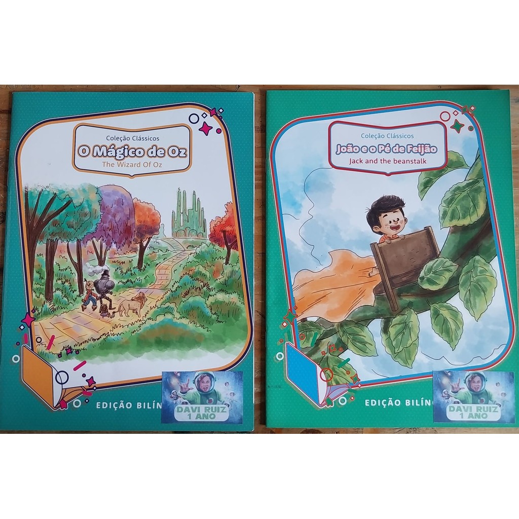 LIVRO, KIT(2), COLEÇÃO CLÁSSICOS, 1. O MÁGICO DE OZ, 2. JOÃO E O PÉ DE FEIJÃO, EDIÇÃO BILÍNGUE, EDITORA SAS