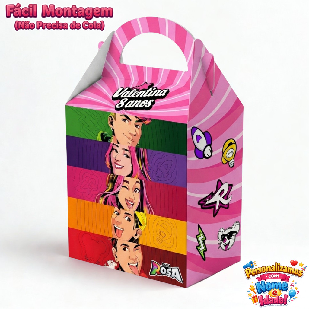 Caixas Maletinha Clube Dos Rosa - Emilly Vick 2 | Lembrancinhas Personalizados Caixinhas Aniversário