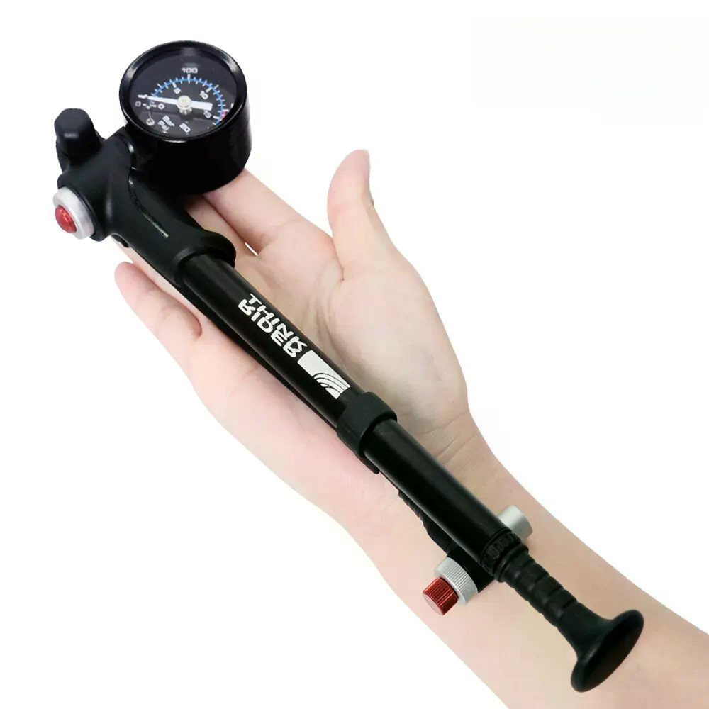 Bomba de Ar Portátil de Alta Pressão para Bicicleta 300psi com Manômetro, Garfo e Amortecedor de Suspensão Traseira MO2L