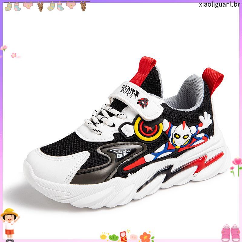 tênis infantil masculino kit tênis infantil masculino Sapatos para meninos 2024 novo Ultraman tênis infantis malha res