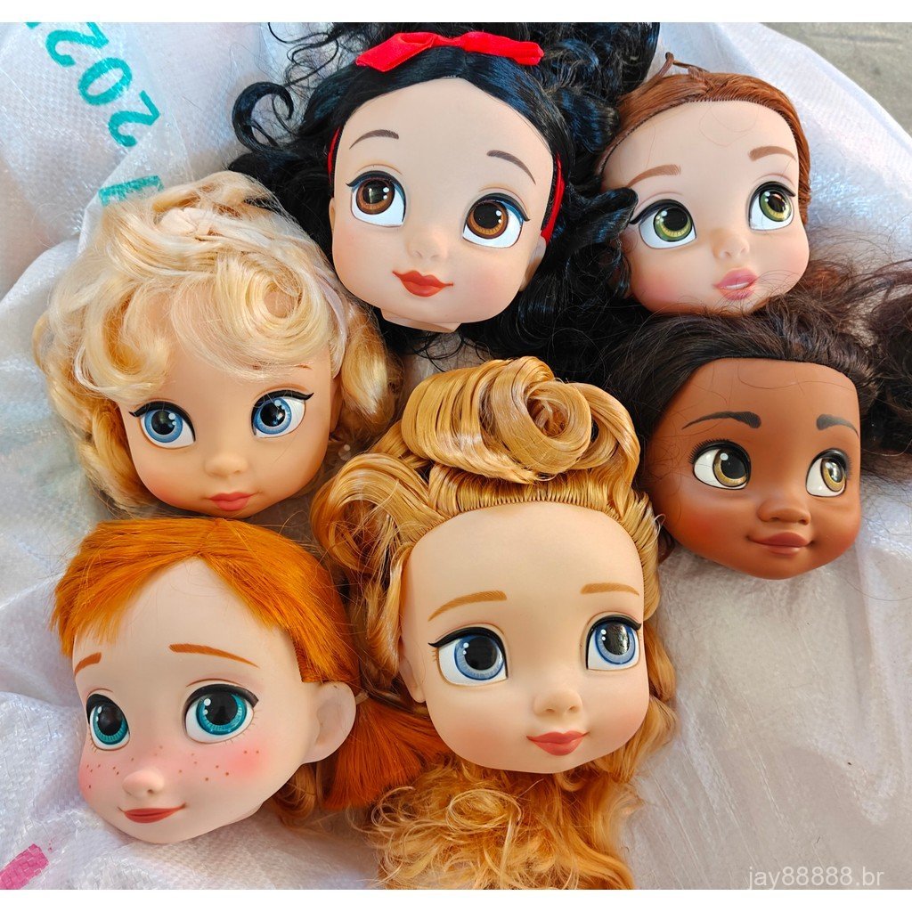 Peças soltas mais vendidas de 2025: Cabeça de boneca da princesa Belle do Salão de Beleza, cabeça de boneca modificada d