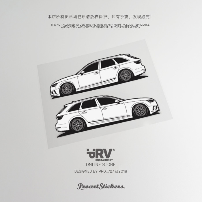 PROart Original A4B9 Avant Station Car WAGON Mercadoria requintada Porta traseira Triângulo Janela Adesivo reflexivo