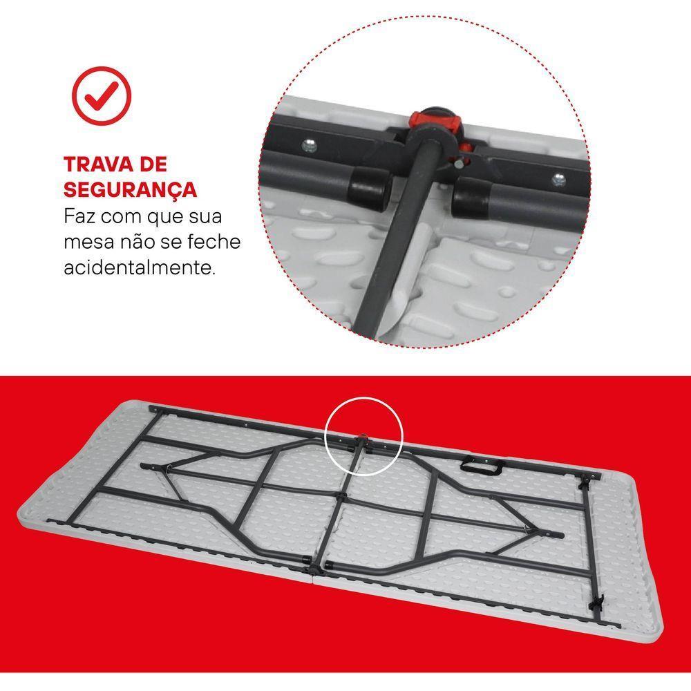 Mesa Dobrável Gallant Vira Maleta Portátil 1,80m com Alça (GMD22A01A-BR) · foto 2
