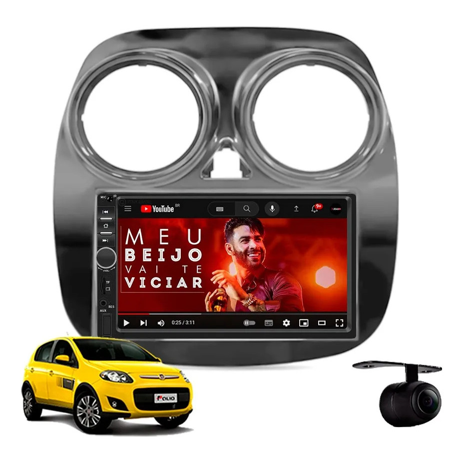 Central Multimídia Fiat Novo Palio Cinza 2012 À 2018