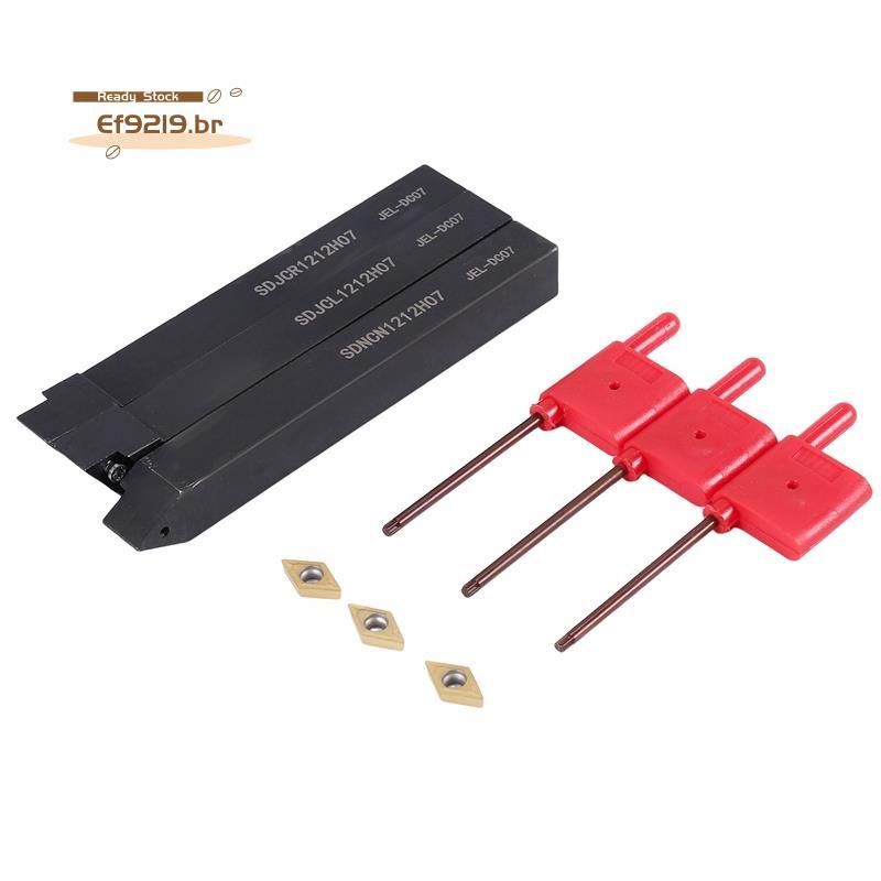 [Oferta Especial E] 3 Unidades De Ferramentas De Torneamento De Carboneto De Torno CNC De 1/2 Polegada Conjunto De Supor