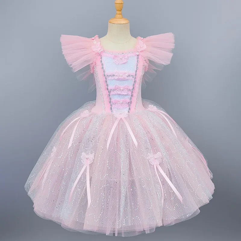 Roupa De Dança Para O Dia Das Crianças , Collant De Balé Meninas , Vestido De Desempenho , Uniforme De Competição , Roup