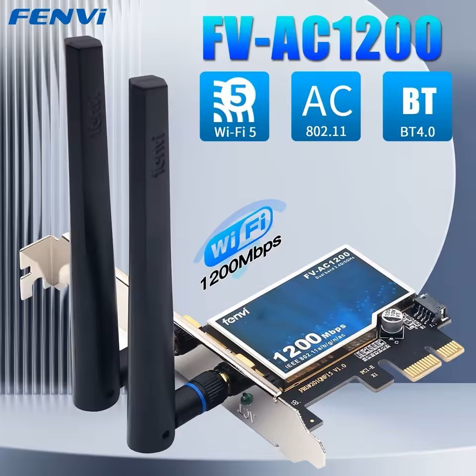 Fenvi Placa wifi1200mbps 2.4/5ghz com bluetooth 4.0 win. 7 ao 10