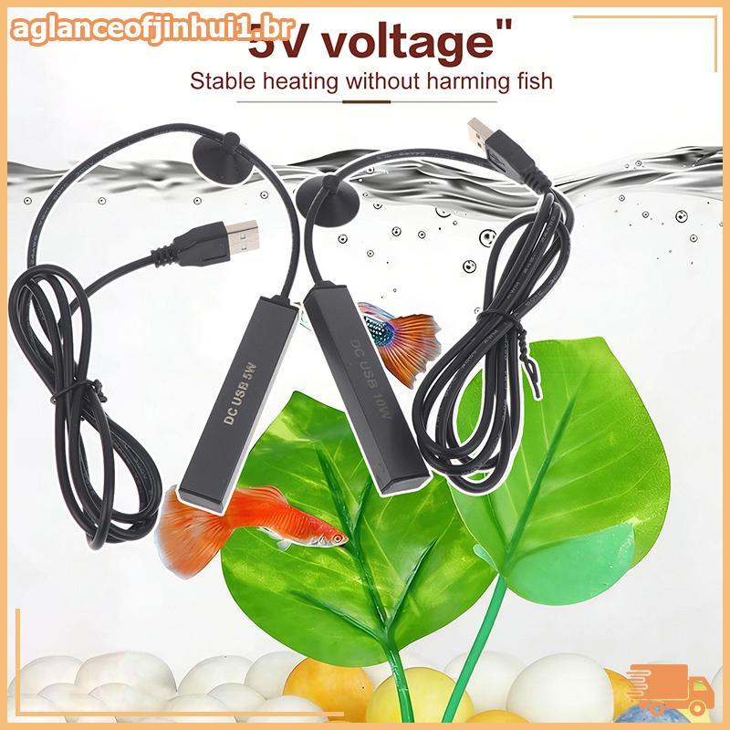 [AGBR] Mini Haste De Aquecimento De Aquário USB Para Aquecedor De Termostato Regulador De Temperatura De Tanque De Peixe