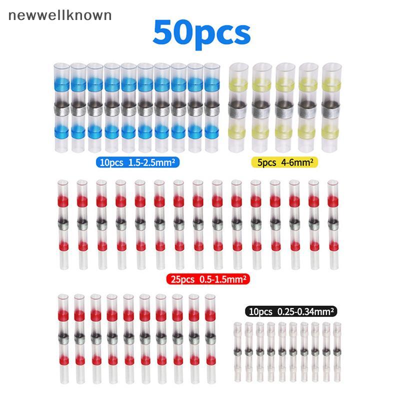 [newwellknown] 50 Peças Manga De Solda Termo Retrátil Vedação À Prova D'água Fio Emenda Conector Kit De Tubo Nwk