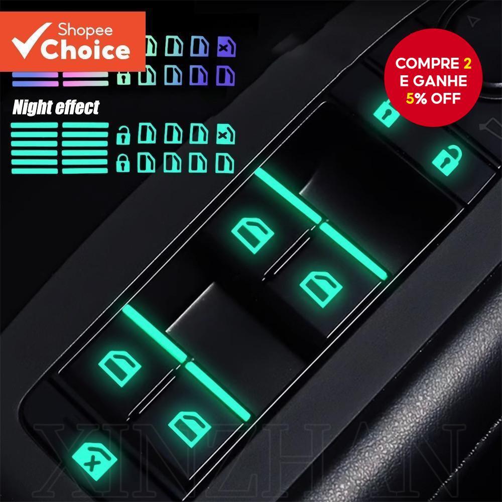 Decalques fluorescentes luminosos multicoloridos para interruptor de elevador de carro noturno