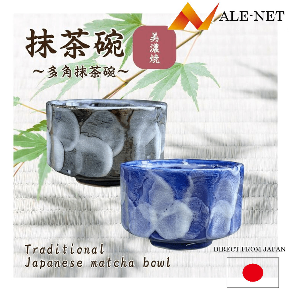 ALE-NET Tigela matcha, tigela matcha poligonal de cerâmica, cerâmica, utensílios Mino, feita no Japão 【Direto do Japão】