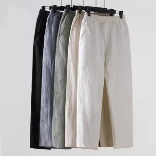 Calças de verão masculinas estilo fino solto tamanho grande tornozelo comprimento calças casuais masculinas estilo chinê