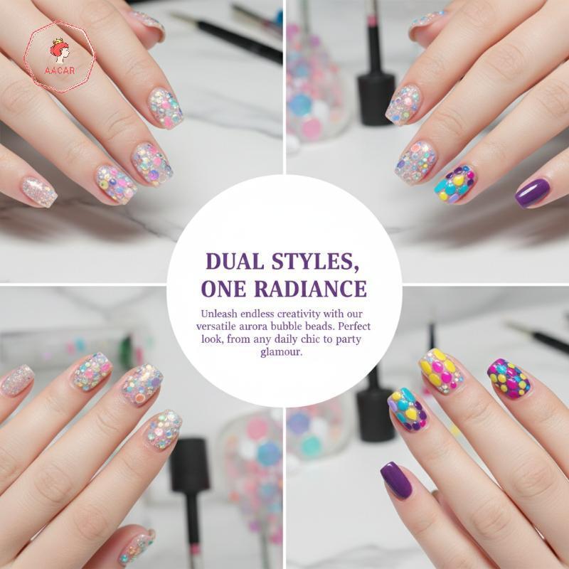 AACAR 1 Caixa 3D Semicircular Bolha Contas Encantos De Unhas Colorido Jóias Para Manicure Acrílica DIY Novo